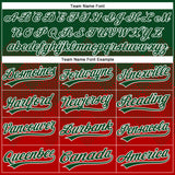 Custom Green Red-White 3D Gradient Square Shape Two-Button Unisex Softball Jersey