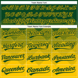 Custom Green Yellow 3D Gradient Square Shape Two-Button Unisex Softball Jersey