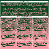 Custom Green Medium Pink 3D Gradient Square Shape Two-Button Unisex Softball Jersey