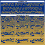Custom Royal Old Gold 3D Gradient Square Shape Two-Button Unisex Softball Jersey