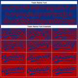 Custom Royal Red 3D Gradient Square Shape Two-Button Unisex Softball Jersey