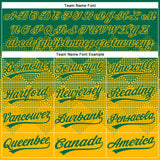 Custom Kelly Green Gold 3D Gradient Square Shape Two-Button Unisex Softball Jersey