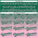 Custom Kelly Green Light Pink 3D Gradient Square Shape Two-Button Unisex Softball Jersey