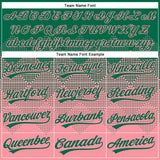 Custom Kelly Green Medium Pink 3D Gradient Square Shape Two-Button Unisex Softball Jersey