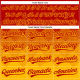 Custom Red Gold 3D Gradient Square Shape Two-Button Unisex Softball Jersey