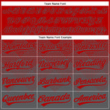 Custom Red Steel Gray 3D Gradient Square Shape Two-Button Unisex Softball Jersey