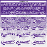 Custom Purple White 3D Gradient Square Shape Two-Button Unisex Softball Jersey