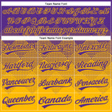 Custom Purple Gold 3D Gradient Square Shape Two-Button Unisex Softball Jersey