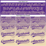 Custom Purple Cream 3D Gradient Square Shape Two-Button Unisex Softball Jersey