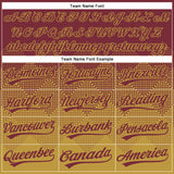 Custom Burgundy Old Gold 3D Gradient Square Shape Two-Button Unisex Softball Jersey