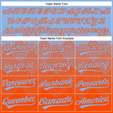Custom Light Blue Orange 3D Gradient Square Shape Two-Button Unisex Softball Jersey