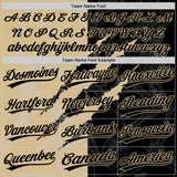 Custom Graffiti Pattern Black-Vegas Gold 3D Scratch Two-Button Unisex Softball Jersey