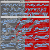 Custom Graffiti Pattern Light Blue Red-Steel Gray 3D Scratch Two-Button Unisex Softball Jersey