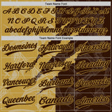 Custom Graffiti Pattern Brown-Old Gold 3D Scratch Two-Button Unisex Softball Jersey