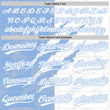Custom Graffiti Pattern White-Light Blue 3D Scratch Two-Button Unisex Softball Jersey