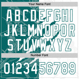 Custom Graffiti Pattern White-Teal 3D Scratch Two-Button Unisex Softball Jersey