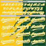 Custom Graffiti Pattern White Green-Yellow 3D Scratch Two-Button Unisex Softball Jersey