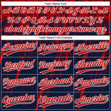 Custom Navy Red-White Distressed Scratch Brush Stroke Star Raglan Sleeves Two-Button Unisex Softball Jersey