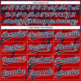 Custom Red Navy-White Distressed Scratch Brush Stroke Star Raglan Sleeves Two-Button Unisex Softball Jersey