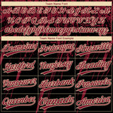 Custom Black Crimson-Cream Distressed Scratch Brush Stroke Star Raglan Sleeves Two-Button Unisex Softball Jersey