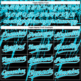 Custom Black Lakes Blue-White Distressed Scratch Brush Stroke Star Raglan Sleeves Two-Button Unisex Softball Jersey