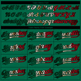Custom Kelly Green Vintage Mexican Flag Red-Black Mexico Two-Button Unisex Softball Jersey