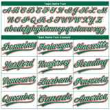 Custom White Kelly Green-Red Mexico Two-Button Unisex Softball Jersey