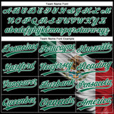 Custom Black Kelly Green Red-White The Abstract Wing With Mexican Flag Two-Button Unisex Softball Jersey
