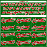 Custom Kelly Green Red-White Mexico Two-Button Unisex Softball Jersey