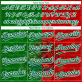 Custom Red Kelly Green-White Mexico Two-Button Unisex Softball Jersey