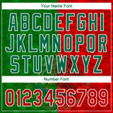 Custom Red Kelly Green-White Mexico Two-Button Unisex Softball Jersey