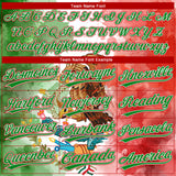 Custom Grass Green Red-White Mexico Two-Button Unisex Softball Jersey