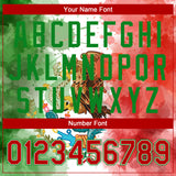 Custom Grass Green Red-White Mexico Two-Button Unisex Softball Jersey