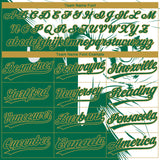 Custom Kelly Green Old Gold-White Mexico Two-Button Unisex Softball Jersey