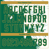 Custom Kelly Green Old Gold-White Mexico Two-Button Unisex Softball Jersey