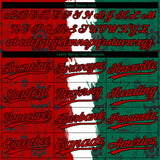 Custom Kelly Green Red Black-White Mexico Two-Button Unisex Softball Jersey