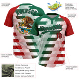 Custom White Red Kelly Green-Black Mexico Two-Button Unisex Softball Jersey