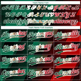 Custom Black Vintage Mexican Flag Kelly Green Red-White Mexico Two-Button Unisex Softball Jersey