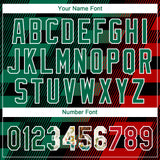 Custom Black Vintage Mexican Flag Kelly Green Red-White Mexico Two-Button Unisex Softball Jersey