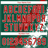 Custom Kelly Green Red-White Mexico Dripping Splatter Cracked Texture Two-Button Unisex Softball Jersey