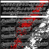 Custom Black Red-White Dripping Splatter Cracked Texture Two-Button Unisex Softball Jersey