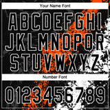 Custom Black Orange-White Dripping Splatter Cracked Texture Two-Button Unisex Softball Jersey