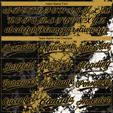 Custom Black Old Gold-White Dripping Splatter Cracked Texture Two-Button Unisex Softball Jersey