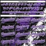 Custom Black Purple-White Dripping Splatter Cracked Texture Two-Button Unisex Softball Jersey