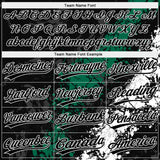 Custom Black Kelly Green-White Dripping Splatter Cracked Texture Two-Button Unisex Softball Jersey