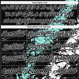 Custom Black Ice Blue-White Dripping Splatter Cracked Texture Two-Button Unisex Softball Jersey
