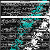 Custom Black Aqua-White Dripping Splatter Cracked Texture Two-Button Unisex Softball Jersey