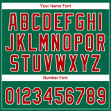 Custom Kelly Green Red-White Ethnic Aztec Mexican Heritage Two-Button Unisex Softball Jersey