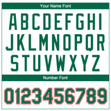 Custom White Kelly Green-Red Ethnic Aztec Mexican Heritage Two-Button Unisex Softball Jersey