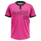Custom Pink Black Ethnic Aztec Mexican Heritage Two-Button Unisex Softball Jersey